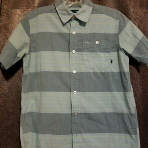 Blue striped button down skater shirt